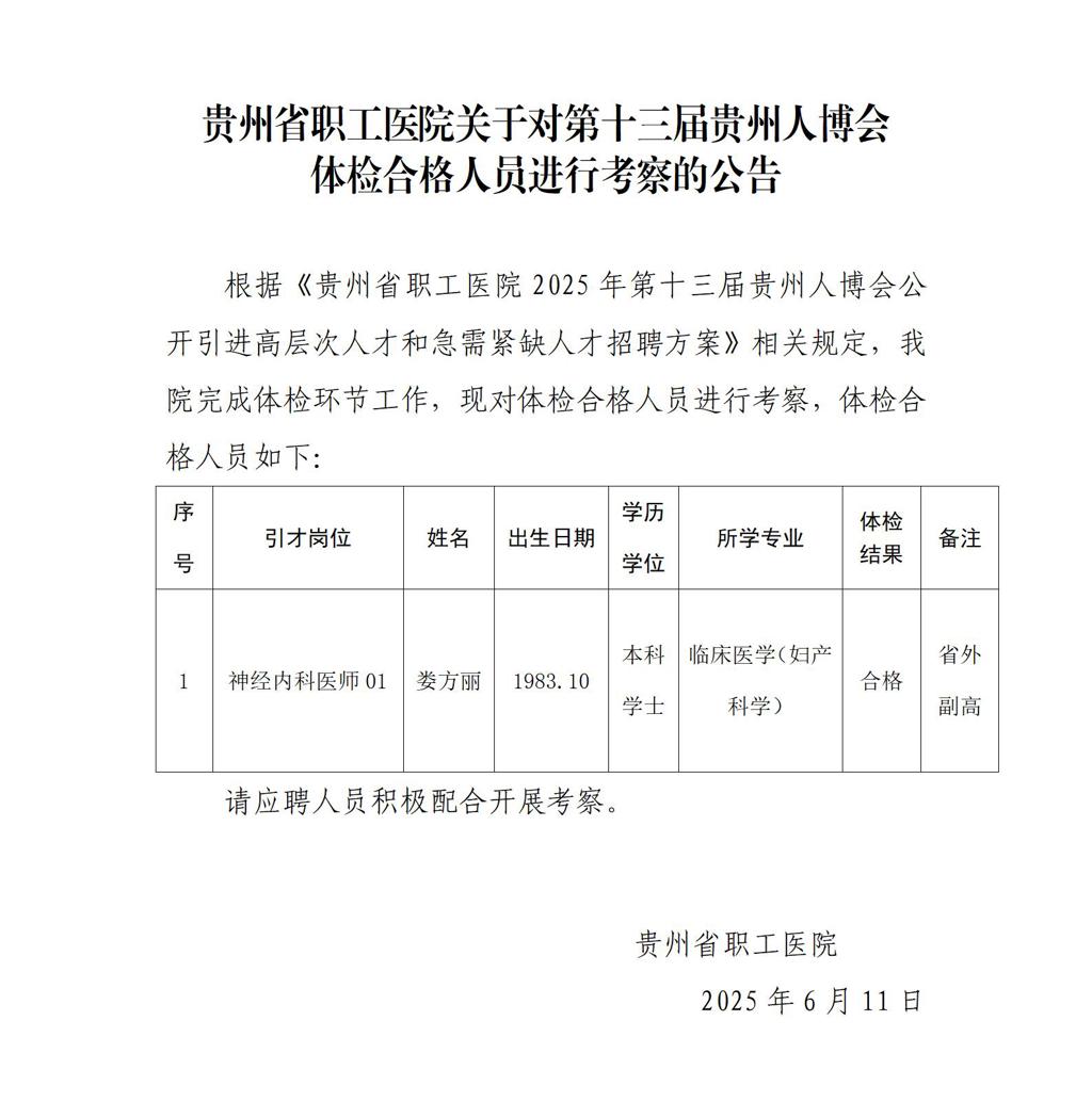 贵州省职工医院关于对第十三届贵州人博会体检合格人员进行考察的公告_01.jpg
